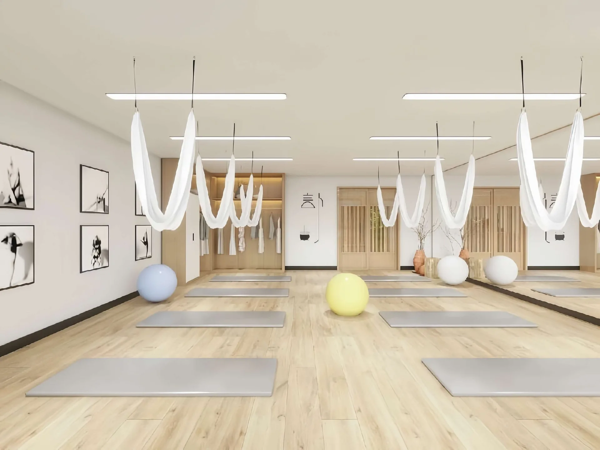Yoga Studio Design, Furniture Retail Displays – 400 sqm Jing Yoga & Pilates Studio Interior Design With Furniture & Displays 