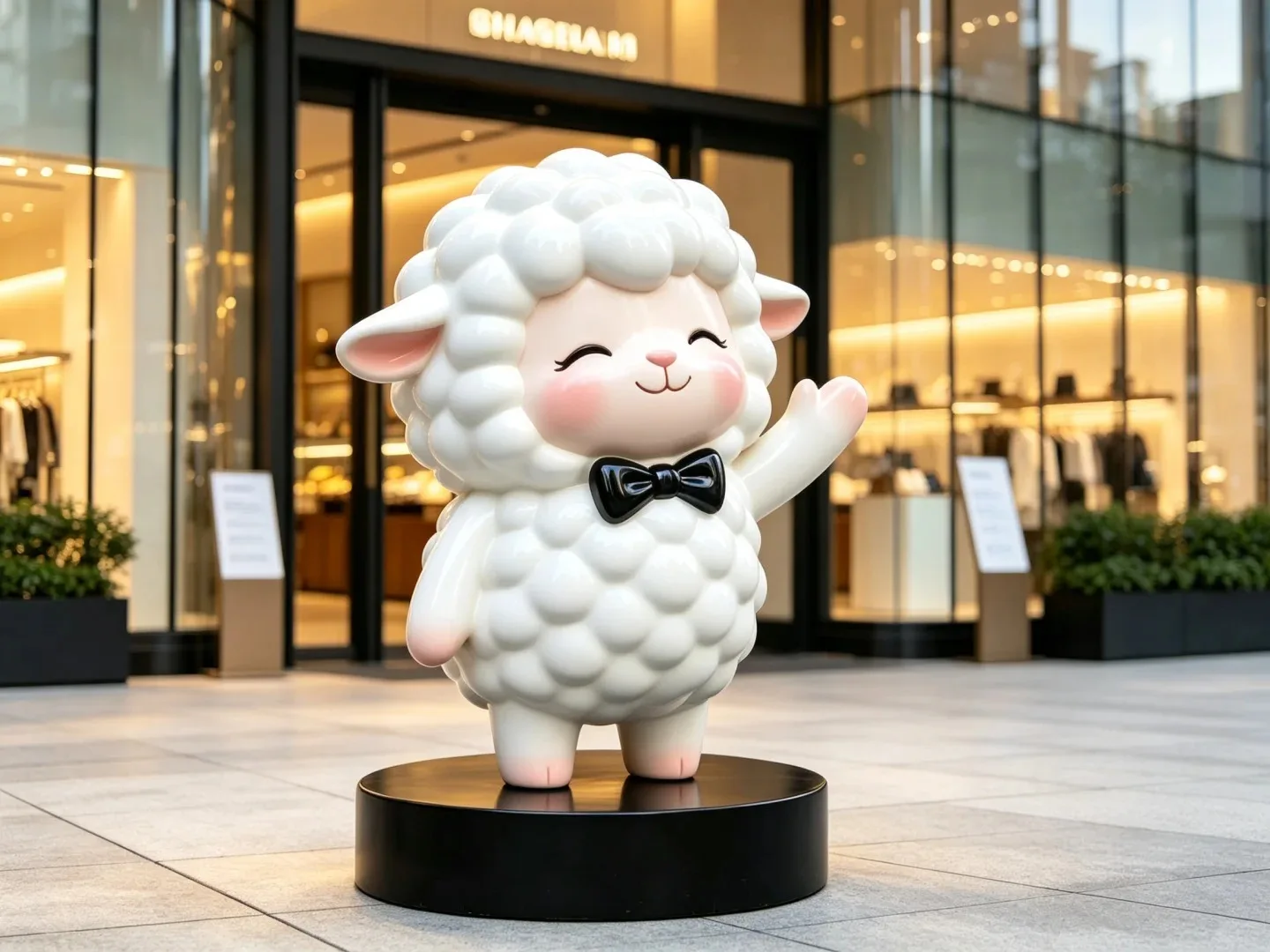 Large Sheep Statues Sculptures For Garden Park – custom retail display image 7