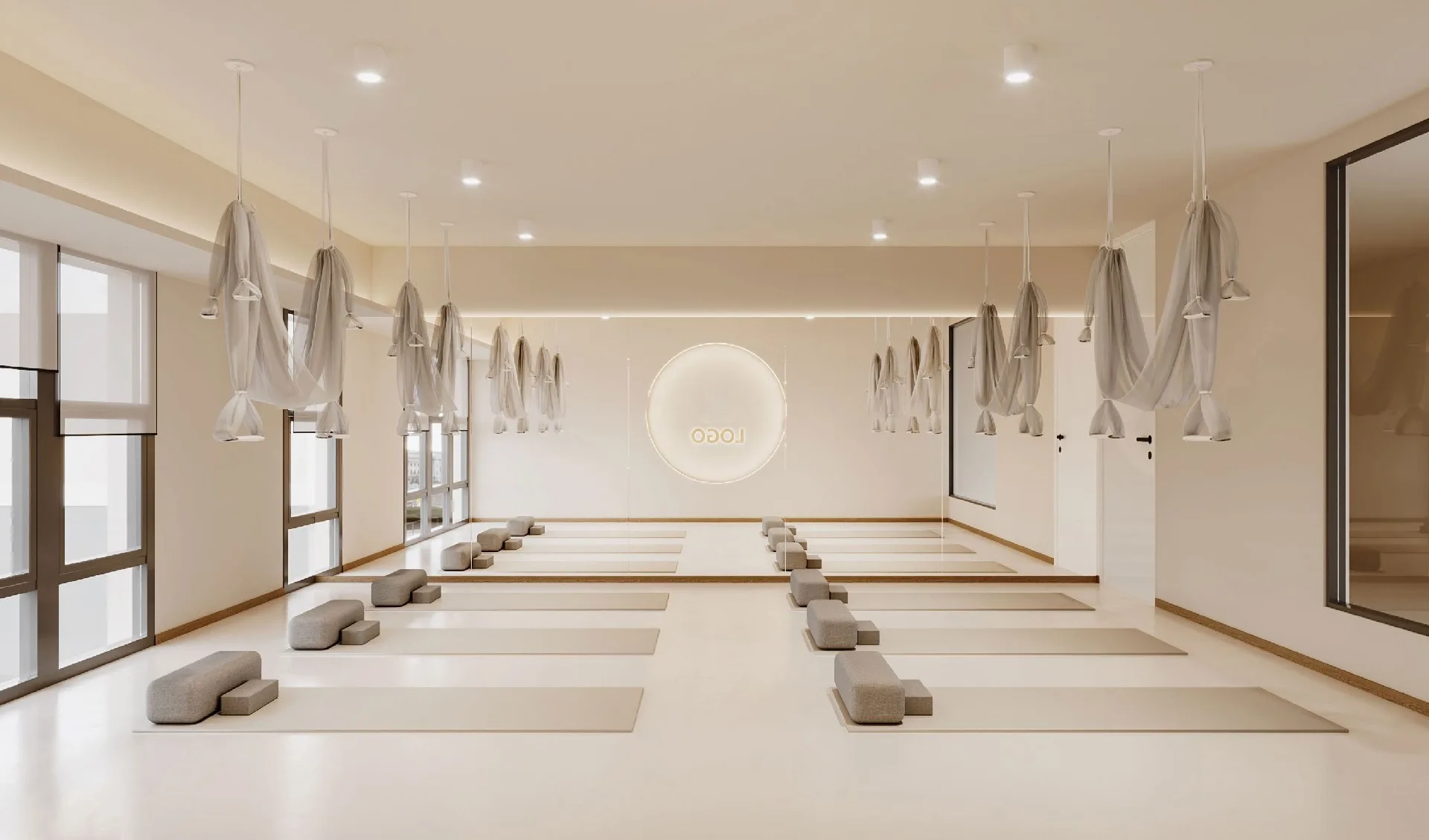 Yoga Studio Design, Furniture Retail Displays – 400 sqm Jing Yoga & Pilates Studio Interior Design With Furniture & Displays 