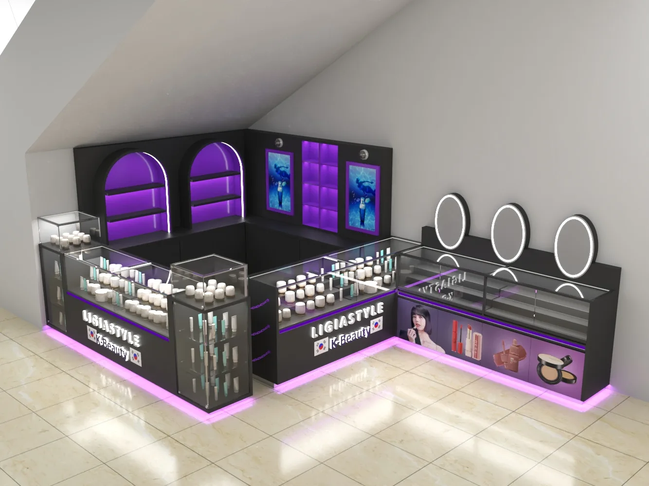 A Custom Beauty Counter Designed for Premium Retail
