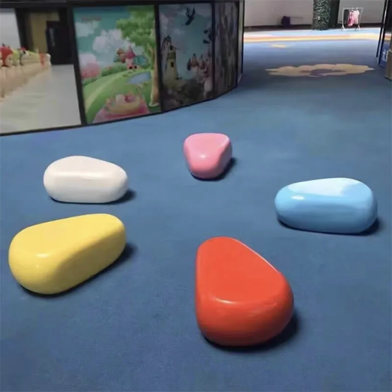 Fiberglass Pebble Seat | FRP Stone Seat For Indoor Outdoor – custom retail display image 9