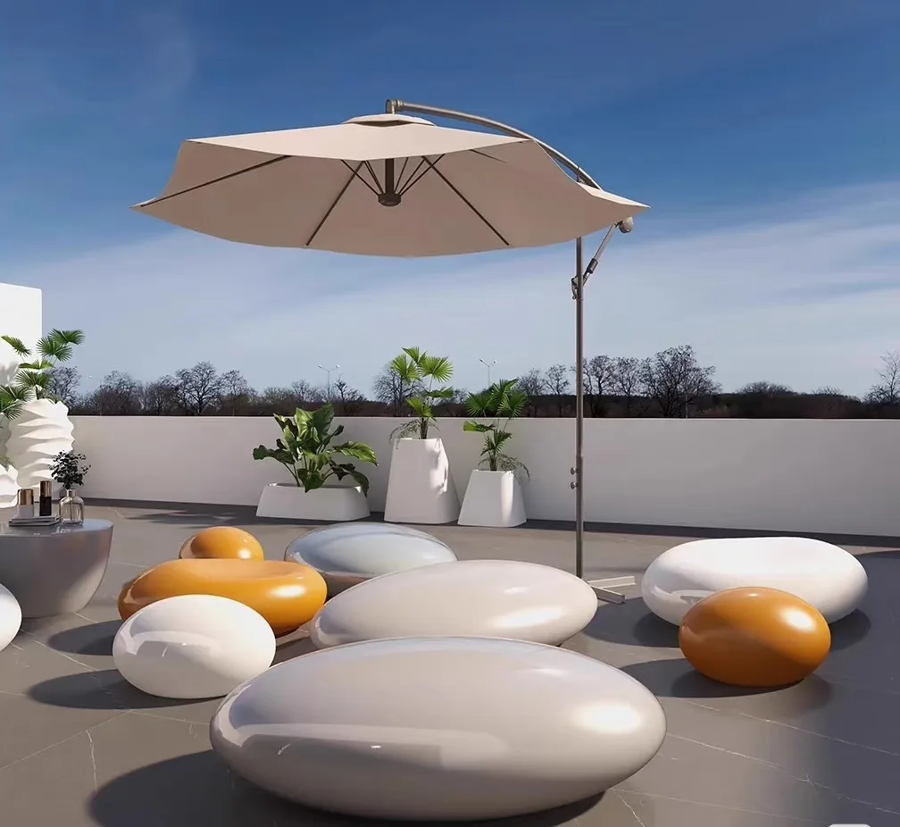 Fiberglass Pebble Seat | FRP Stone Seat For Indoor Outdoor – custom retail display image 18
