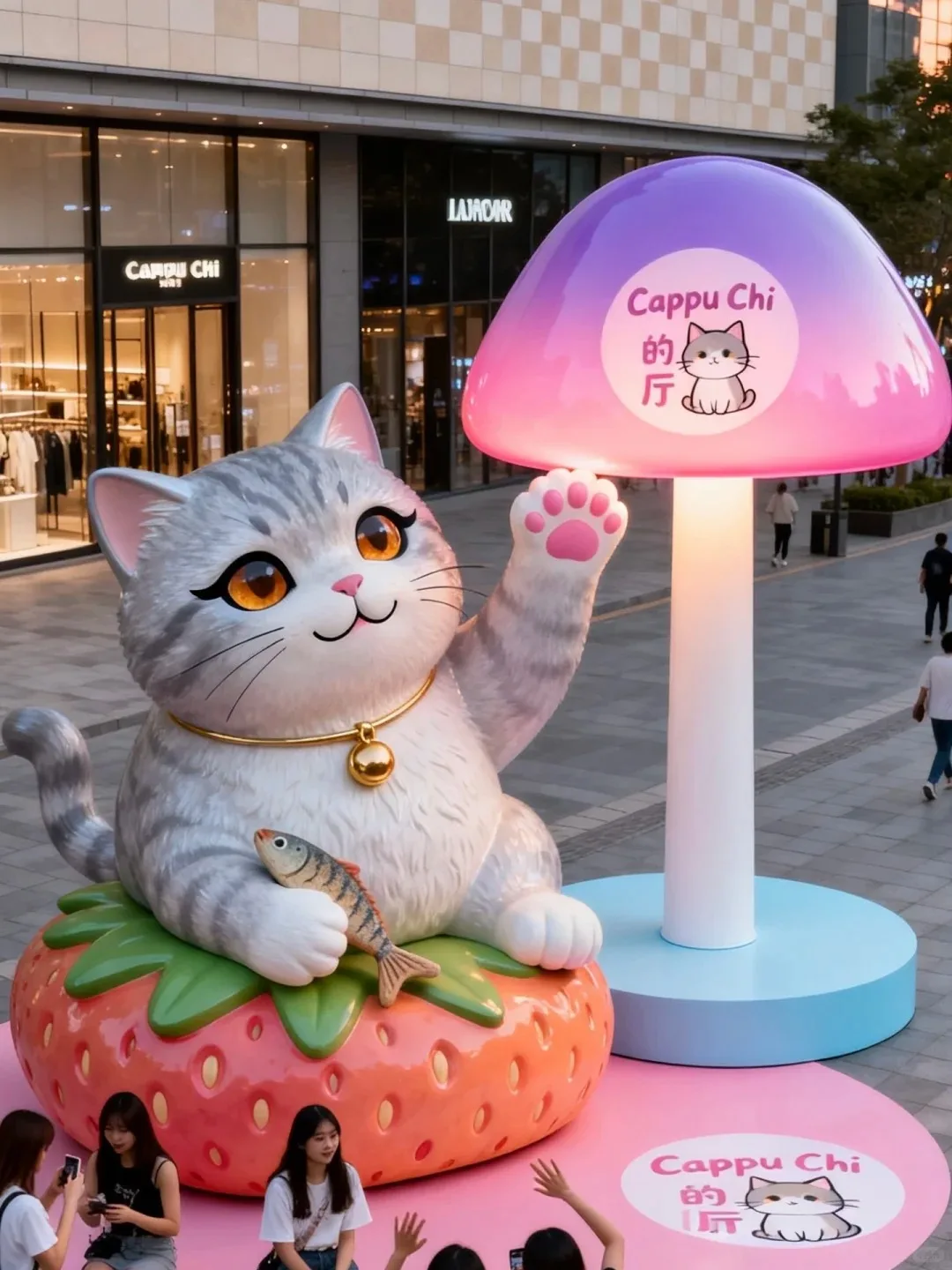 Fiberglass Cats Statues Sculptures For Outdoor Garden Ornaments. – custom retail display image 14
