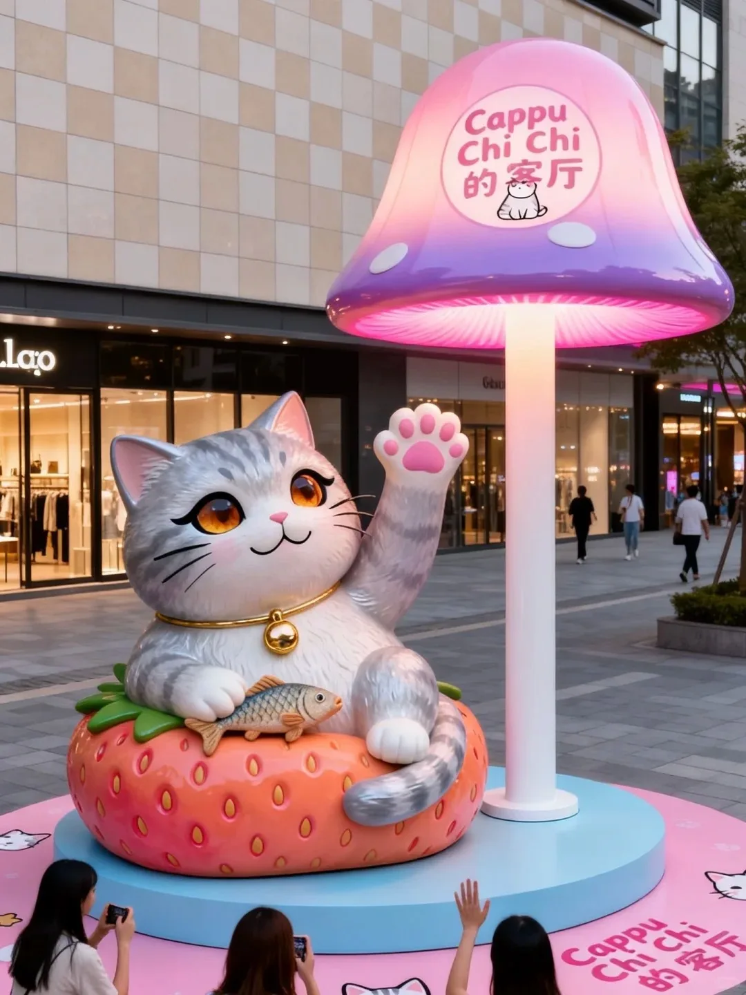 Fiberglass Cats Statues Sculptures For Outdoor Garden Ornaments. – custom retail display image 15