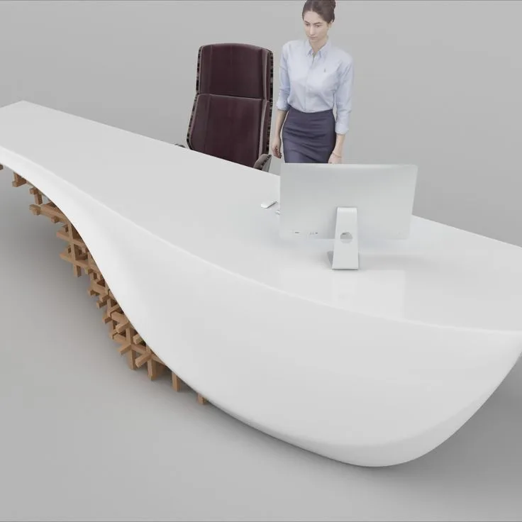 Fiberglass Reception Desk | Unique Modern – custom retail display image 25