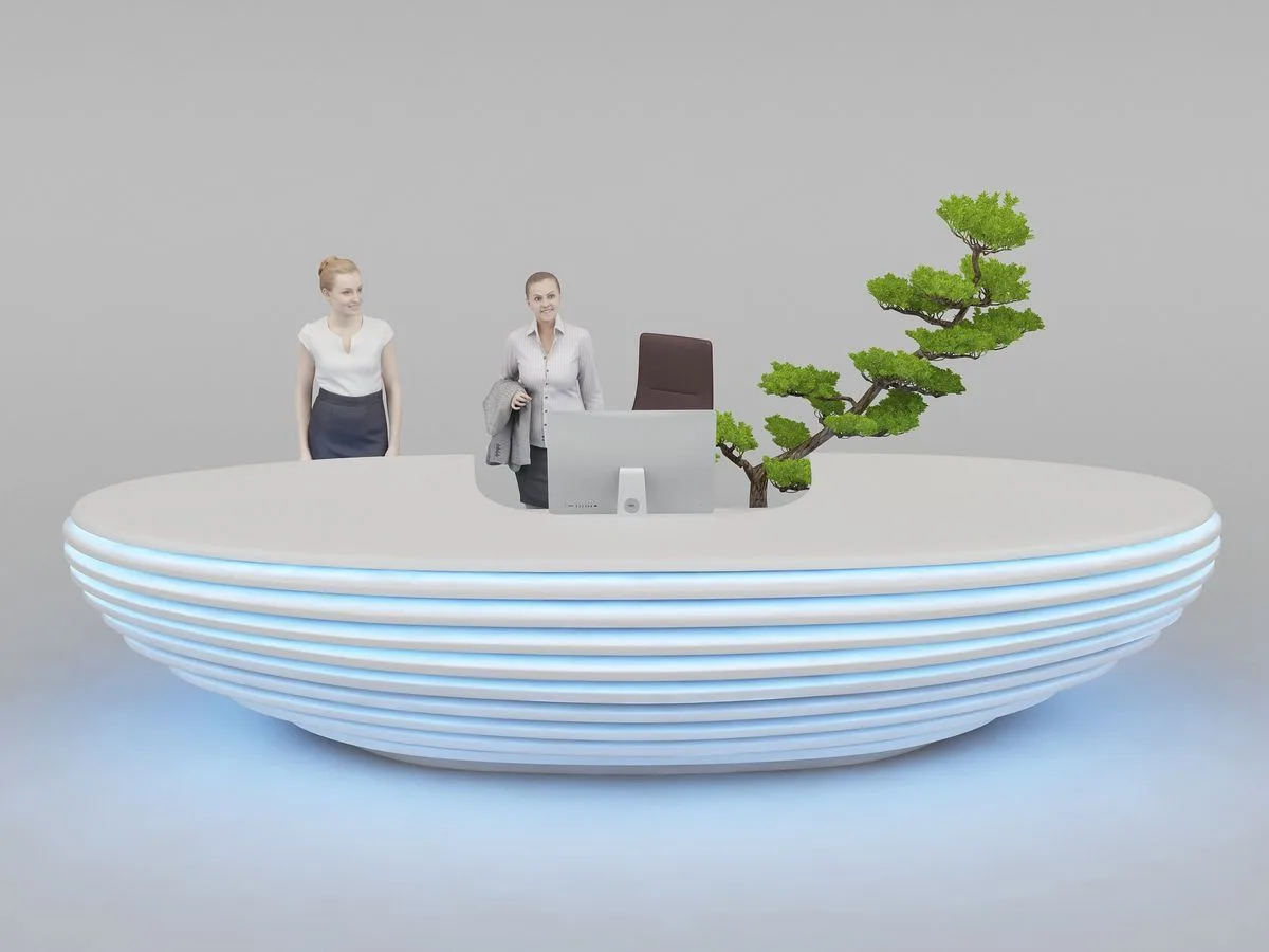 Fiberglass Reception Desk | Unique Modern – custom retail display image 22