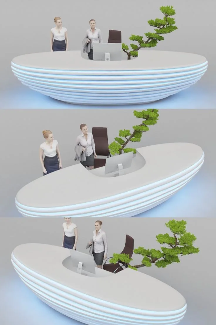 Fiberglass Reception Desk | Unique Modern – custom retail display image 21