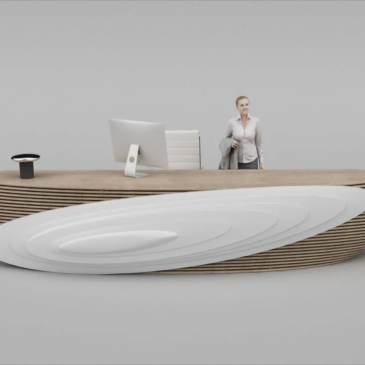 Fiberglass Reception Desk | Unique Modern – custom retail display image 14