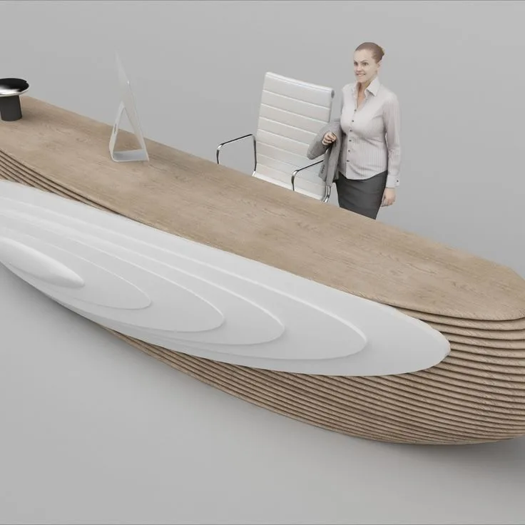 Fiberglass Reception Desk | Unique Modern – custom retail display image 13