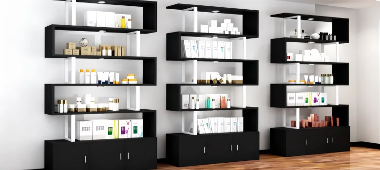 Salon Shelves | Spa Barbershop Product Display Shelves – custom retail display image 3