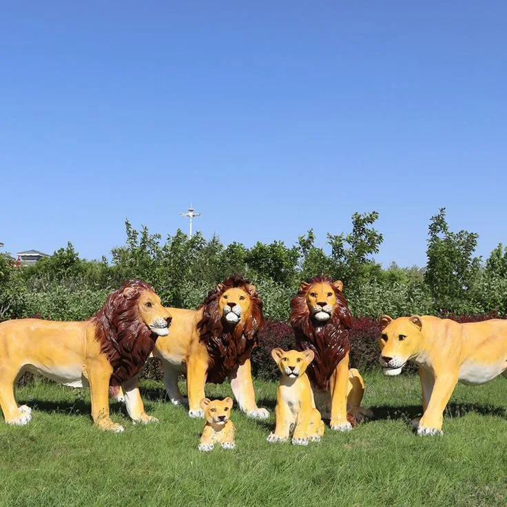 Large Lion Statues Sculptures For Garden Decor – custom retail display image 7