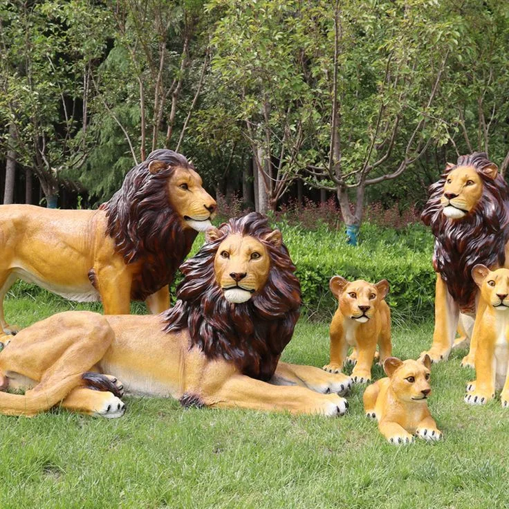 Large Lion Statues Sculptures For Garden Decor – custom retail display image 6