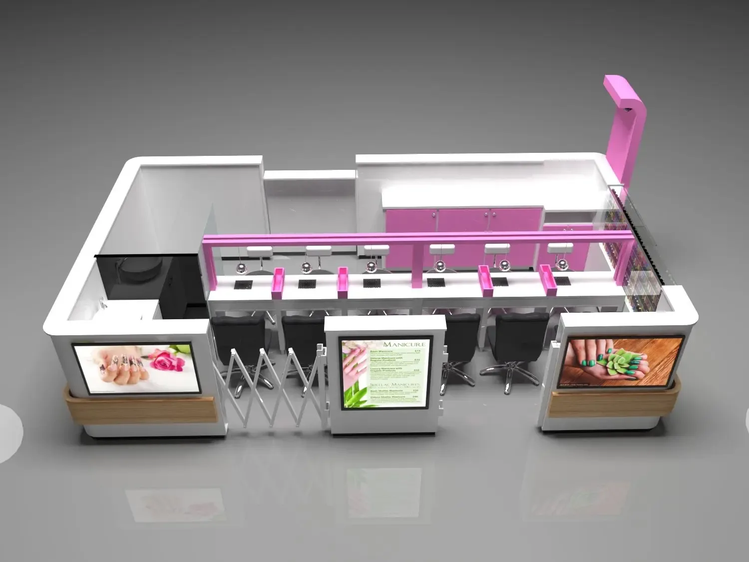 Nail Kiosk Nail Booth For Sale – Exquisite and charming nail kiosk custom 15x15ft salon booth factory direct sales image 14
