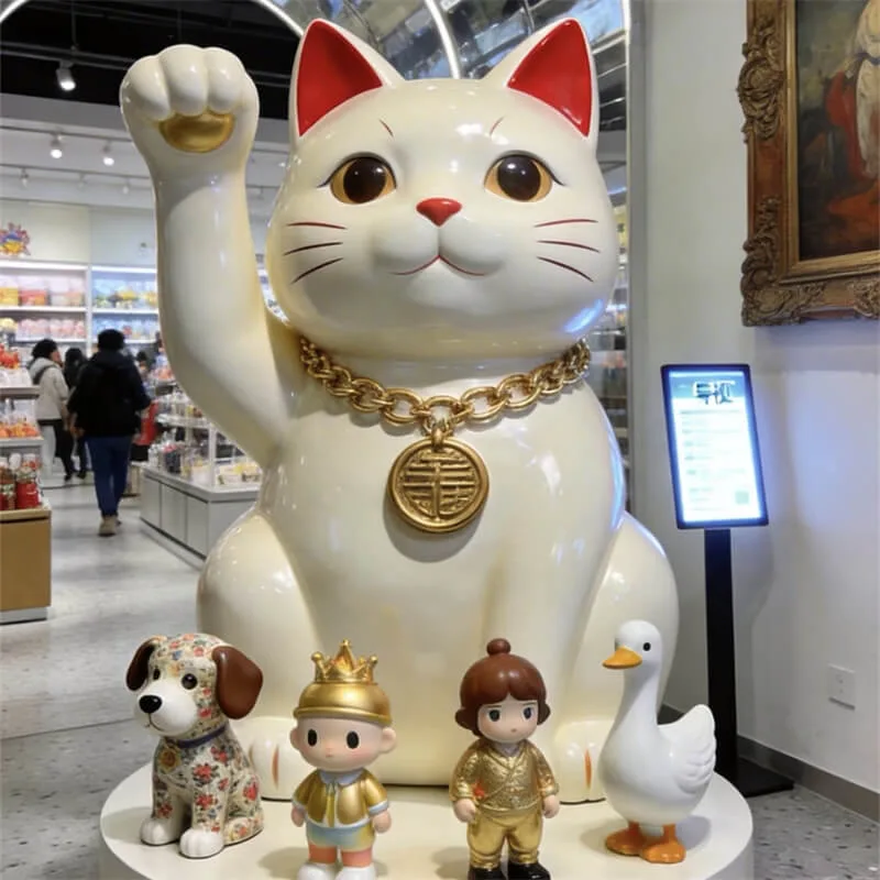Fiberglass Cats Statues Sculptures For Outdoor Garden Ornaments. – custom retail display image 23