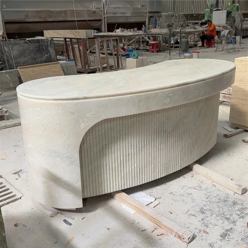 C shaped, Curved Round Reception Desks Counters – custom retail display image 14