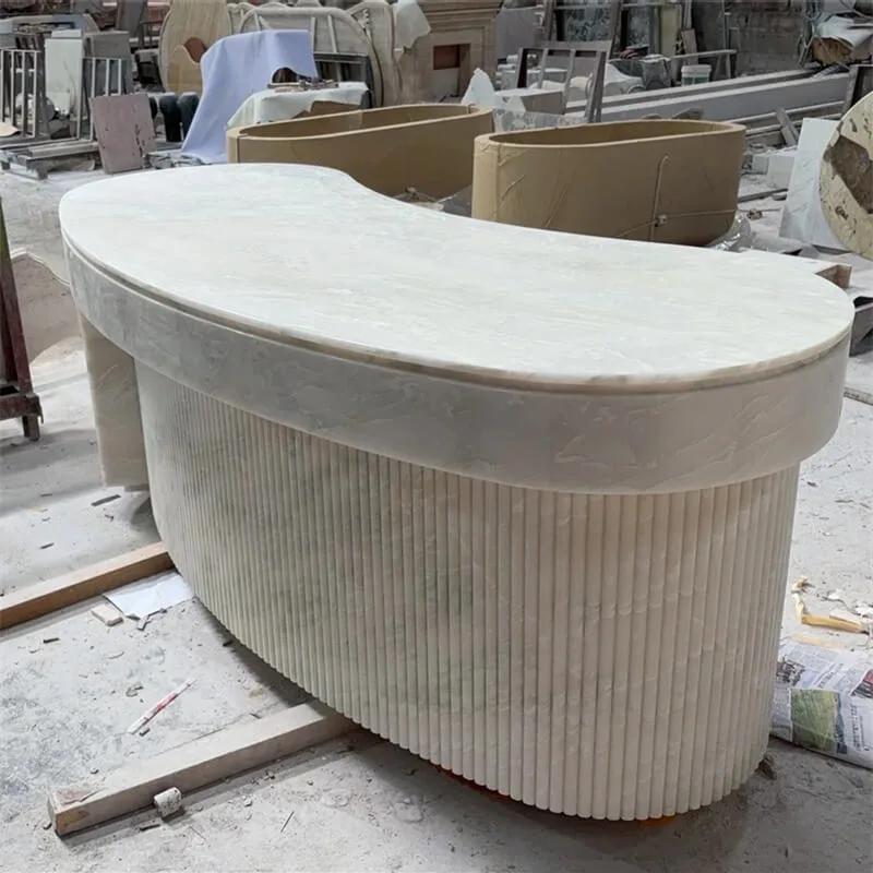 C shaped, Curved Round Reception Desks Counters – custom retail display image 13