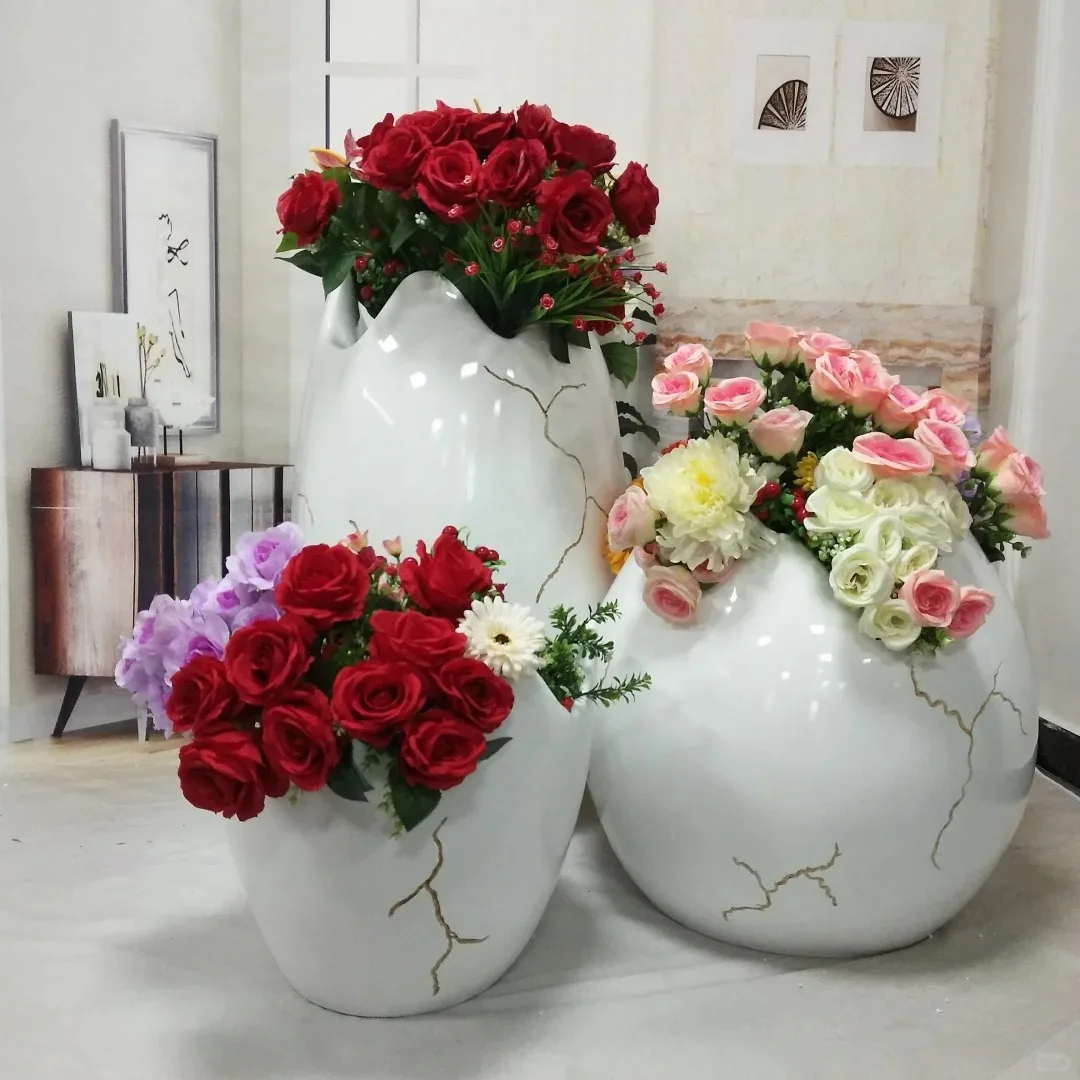 Outdoor Large Fiberglass Planters Pots | Rectangular Round – custom retail display image 15
