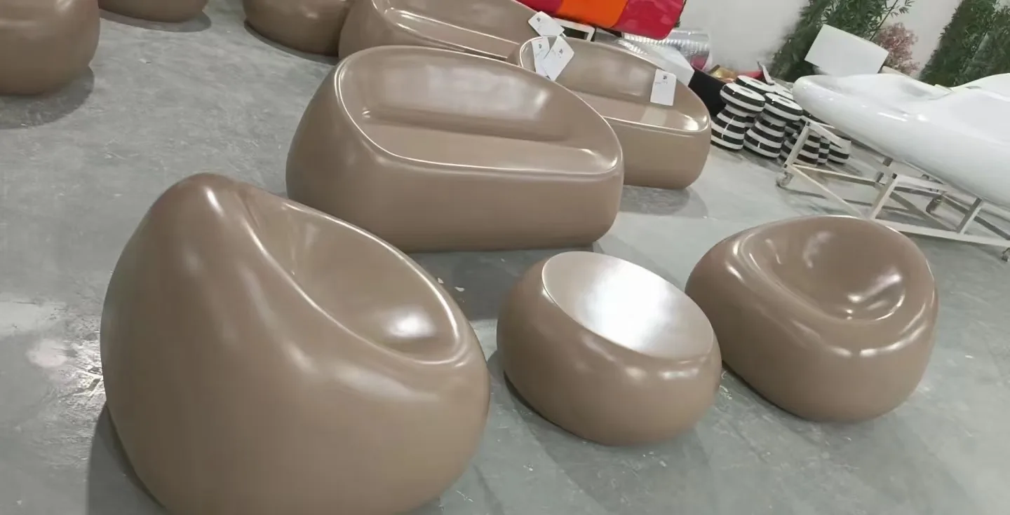 Fiberglass Pebble Seat | FRP Stone Seat For Indoor Outdoor – custom retail display image 21