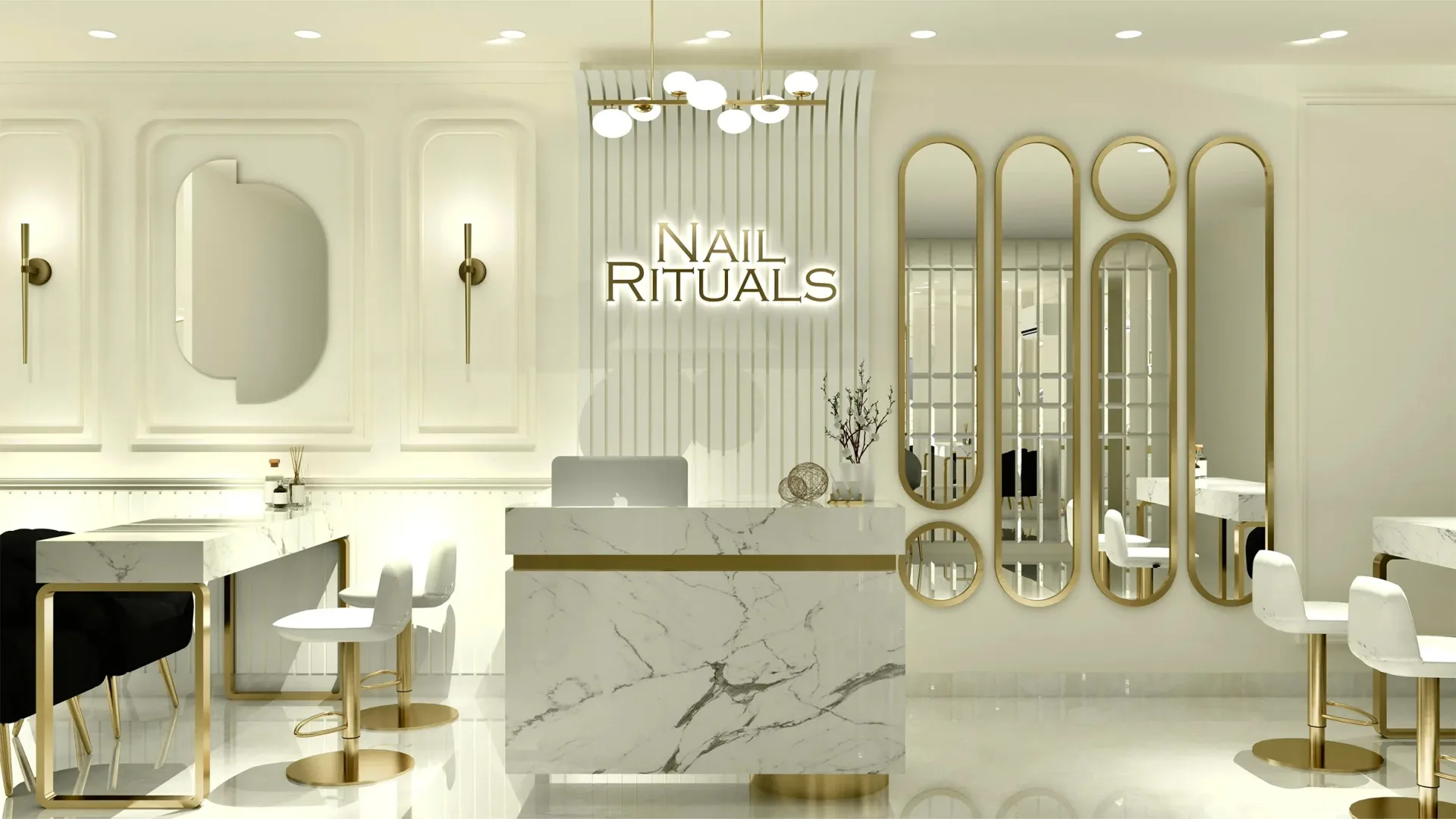 Nail Salon Design | Nail Salon Furniture, Decoration Displays – Design Ideas Luxury Manicure Shop Design Customized Salon Sho