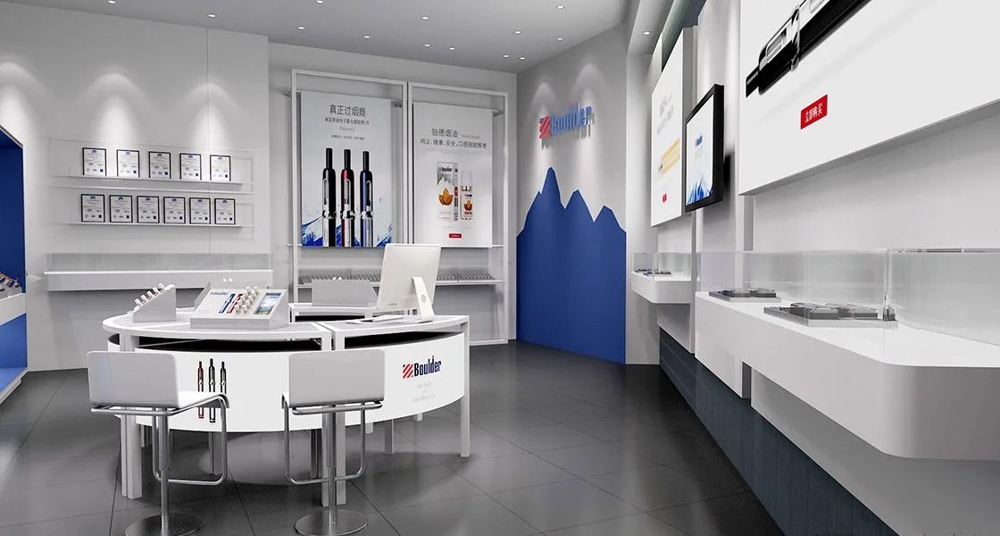 Tobacco Shop Design | Cigarette Displays Store Fixtures – New design for E-cigarette store vape display showcase custom Tobac