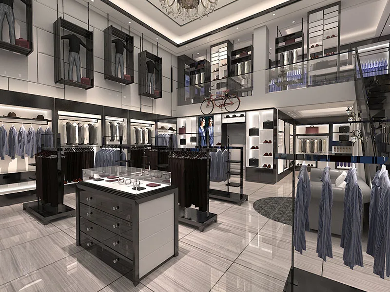 Men s Clothing Store Design, Displays Decor – Stylish Men’s clothing Store Interior Design Clothing Display Rack image 6