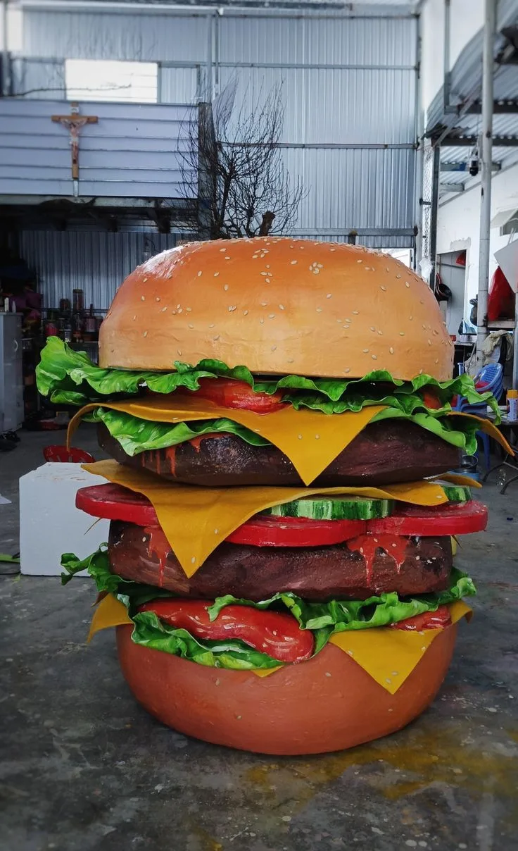 Giant Fiberglass Hamburger Props Statues For Sale – custom retail display image 2