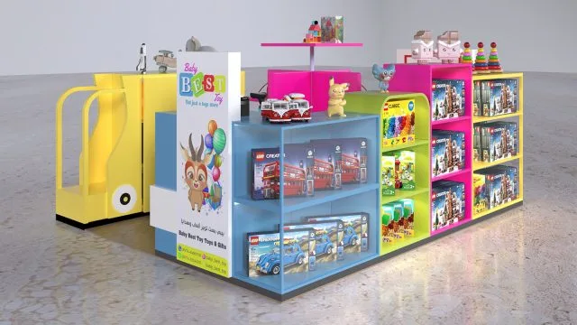 Toy Kiosk Toy Stall For Sale – Playful Display Design: Layered Podiums for Interactive Shopping image 3