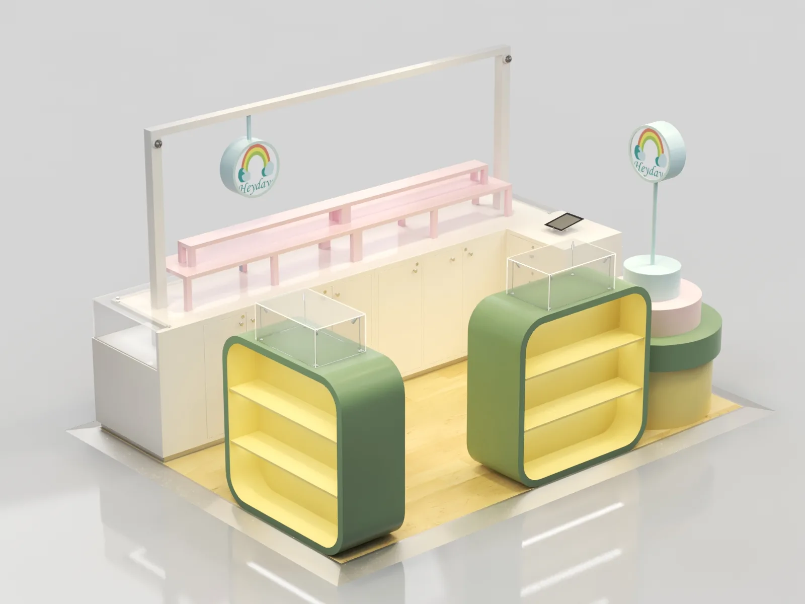 Toy Kiosk Toy Stall For Sale – Playful Display Design: Layered Podiums for Interactive Shopping image 8