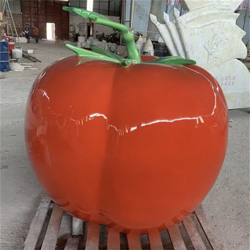 Fiberglass Tomato Sculpture, Realistic & Cartoon Style Tomato Ornament, Outdoor Park & Farm Photo Spot Decoration