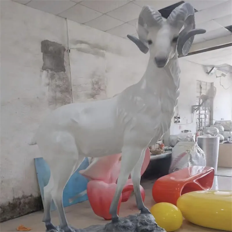 Life Size Goat Statues Sculptures For Garden – custom retail display image 7
