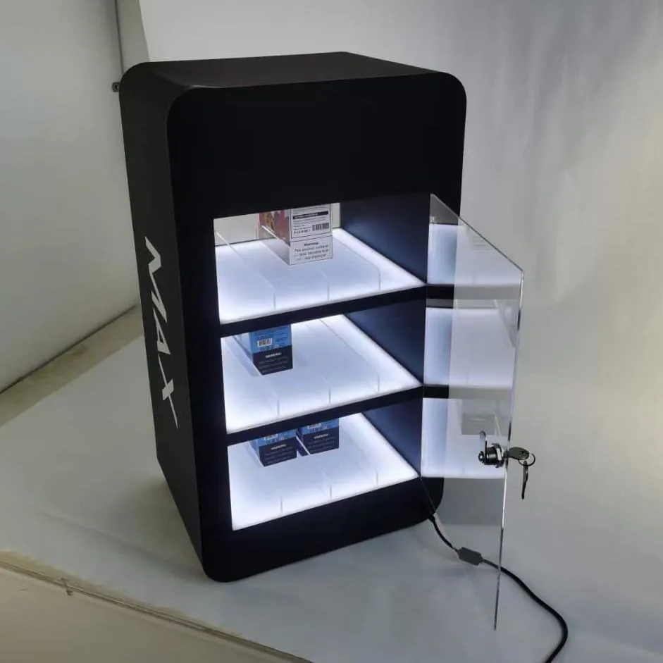 Lighted Display Cabinet | Glass Doors Shelves – custom retail display image 18