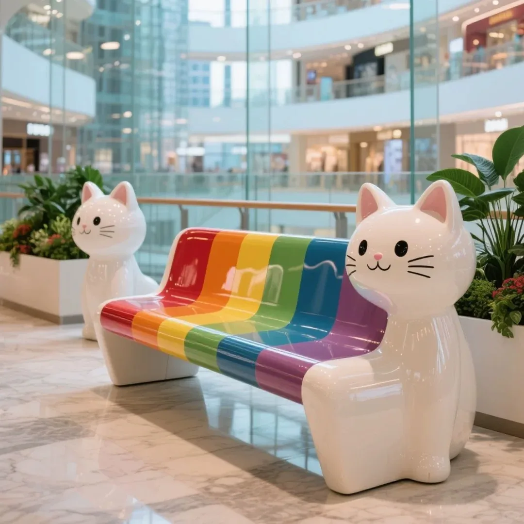 Shopping Mall Bench | Indoor FRP Bench, Chairs Seats – custom retail display image 25