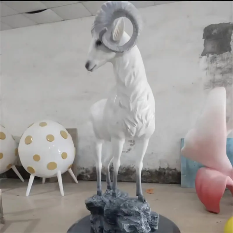 Life Size Goat Statues Sculptures For Garden – custom retail display image 6