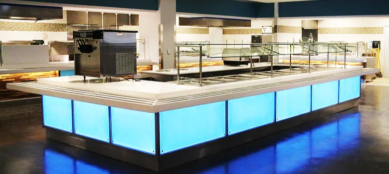 Cafeteria Service Counter Cafeteria Counter | Restaurant Serving Stations For Sale – custom retail display image 12