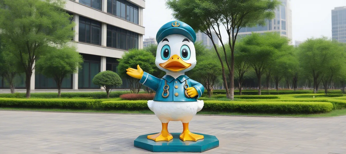 Donald Duck Fiberglass Statue Life Size Donald Duck Statue | Customizable Fiberglass Art – custom retail display image 2