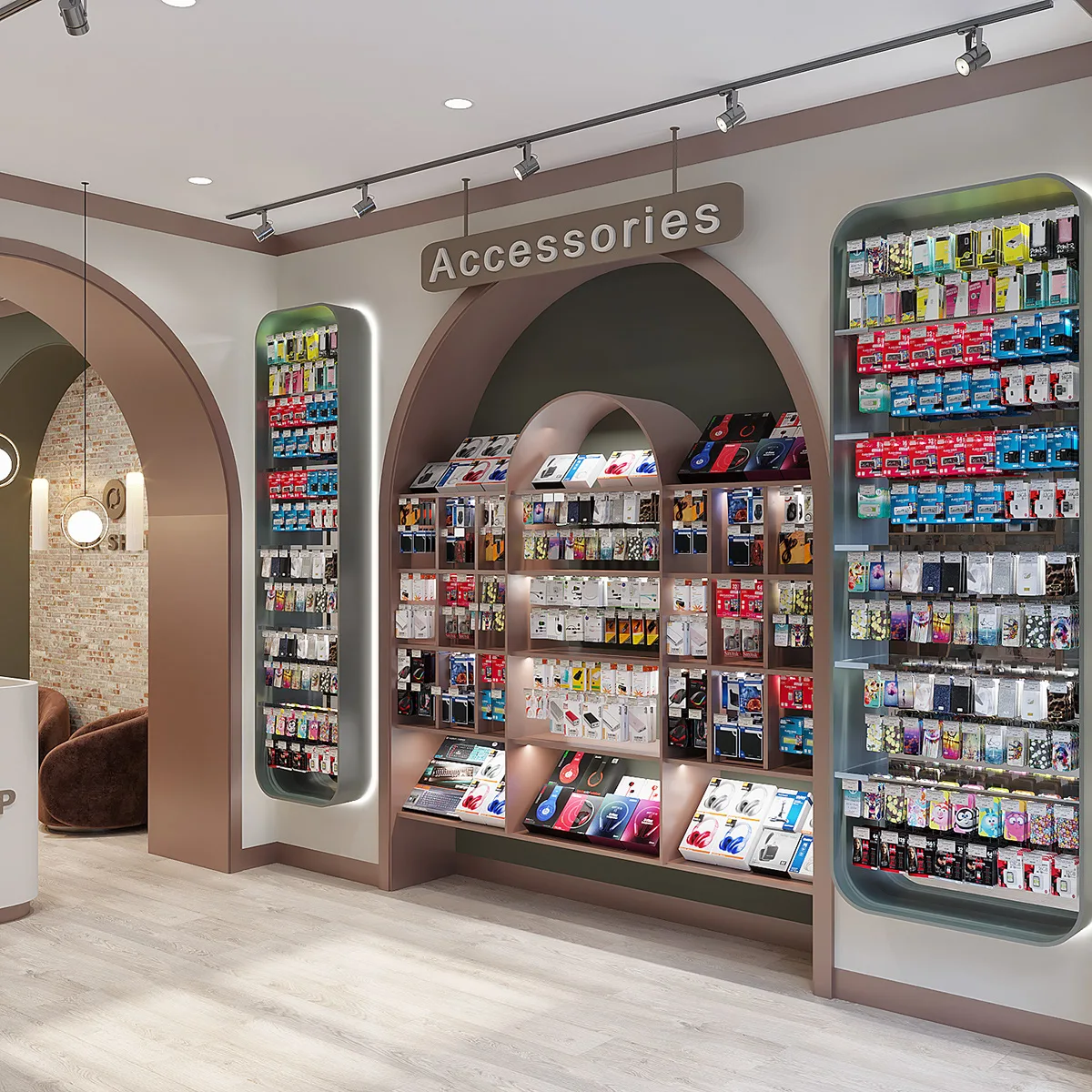 Minimalist Mobile Phone & Accessories Shop with Orderly Layout