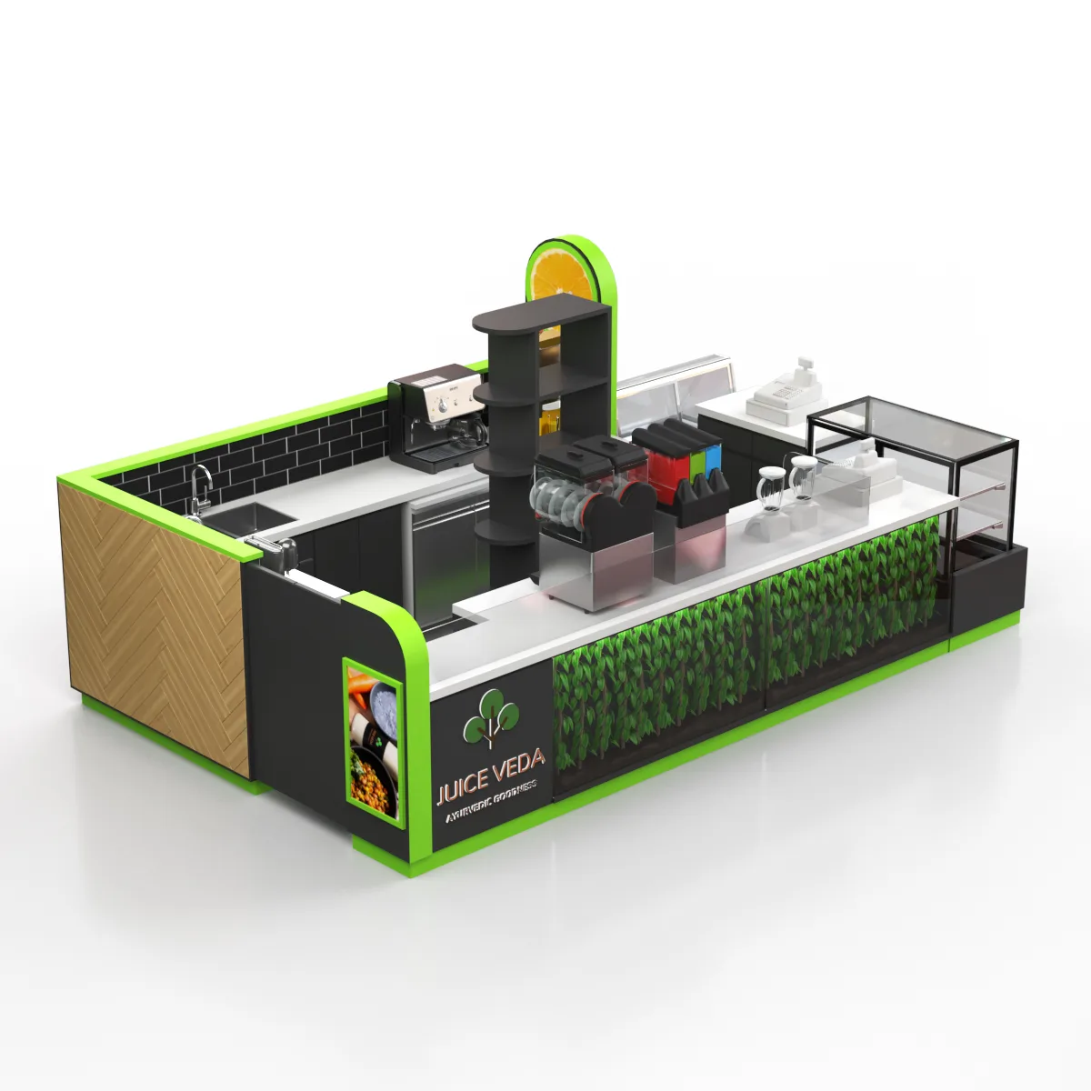 Fruit Juice Kiosk | Juice Bar Smoothie Kiosk For Sale – Fresh Mall Juice Kiosk Custom Design image 1