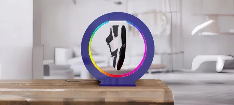 Levitating Shoe Display | Floating 360° Rotation Sneaker Stand – custom retail display image 2