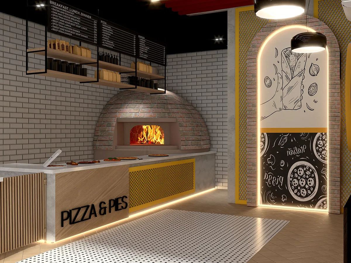 Pizza Shop Design | Pizza Store Counters, Displays Furniture – custom retail display image 2