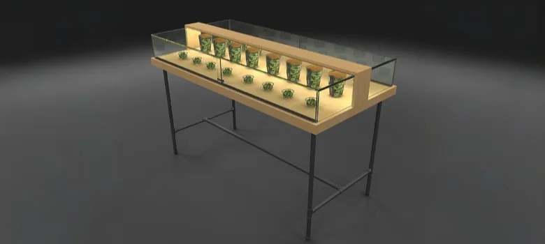 Cannabis Display table Cannabis Dispensary Display Table Tabletop Showcases – custom retail display image 8