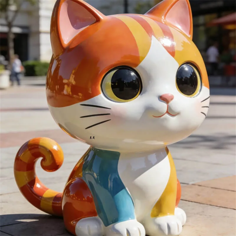 Fiberglass Cats Statues Sculptures For Outdoor Garden Ornaments. – custom retail display image 35