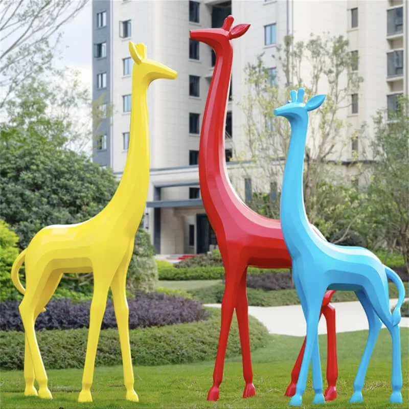 Giraffe Statues Sculptures | FRP African Wildlife Statues – custom retail display image 18
