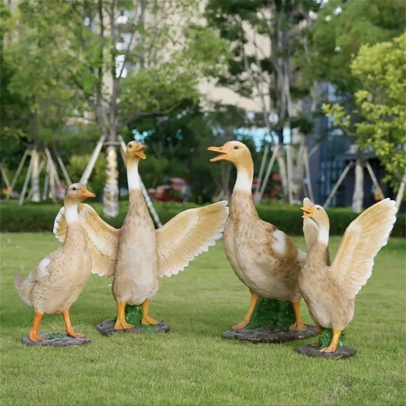 Outdoor Duck Statues Goose Sculptures for Garden – custom retail display image 46