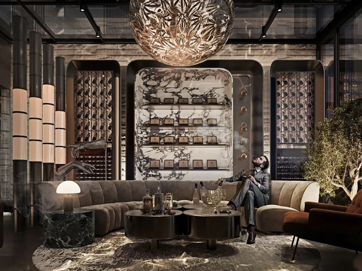 Cigar Lounge Design, Displays Bar Furniture For Sale – Tobacco Shop Classic Design Wooden Cigar Showcase Dark Style for Cigar