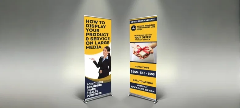 roll up banner Retractable Banners Stands | Roll up Portable Signage – custom retail display image 2
