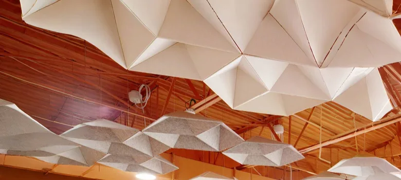 Fiberglass Ceiling | Dynamic, Curved, Hexagon, Round, Unique More – custom retail display image 3