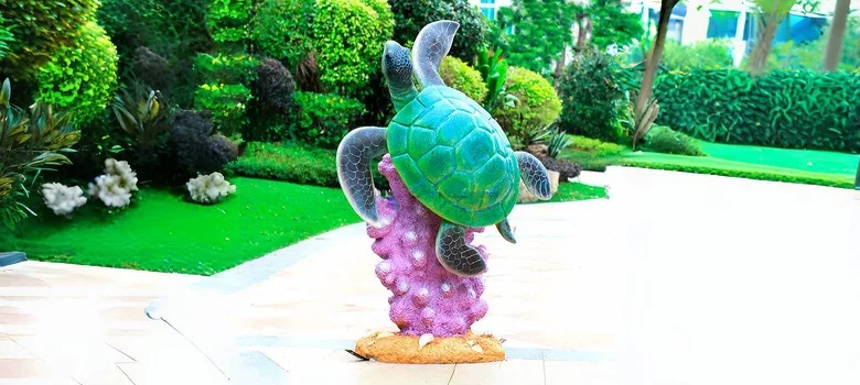 Life Size Turtle Sculptures Tortoise Statues For Garden – custom retail display image 3