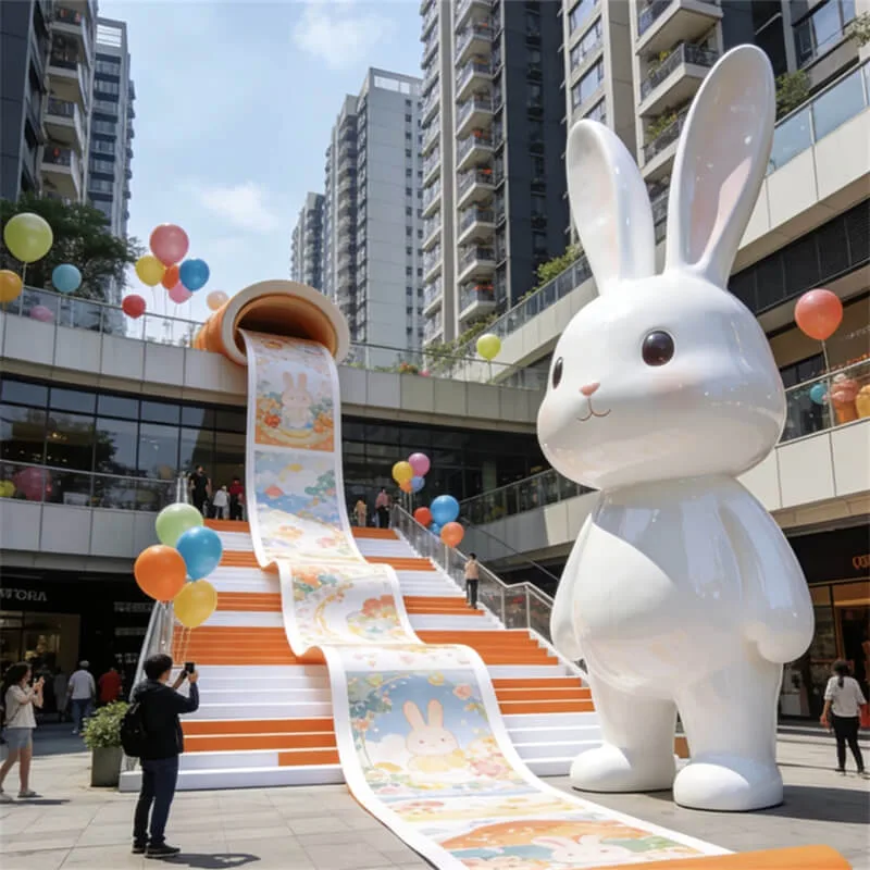 Large Rabbits Bunny Sculptures For Garden | Fiberglass – custom retail display image 51
