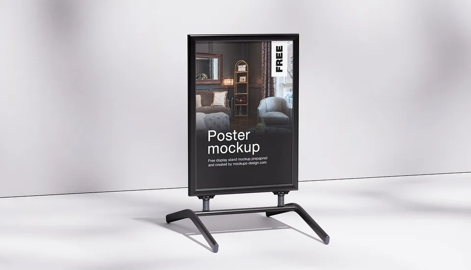 Poster Display Stands | Floor Standing Sign Holders – custom retail display image 3