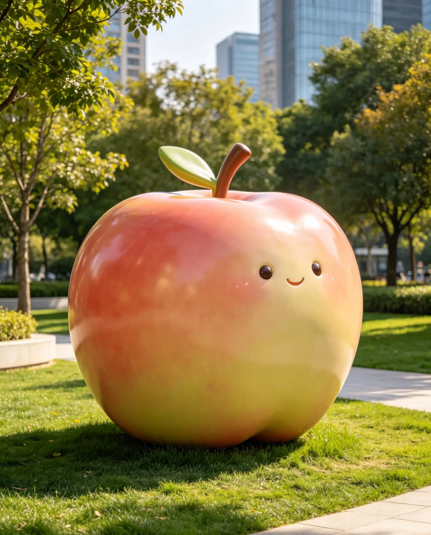 Giant FRP Apple Sculpture For Sale | Graffiti Geometric – custom retail display image 9